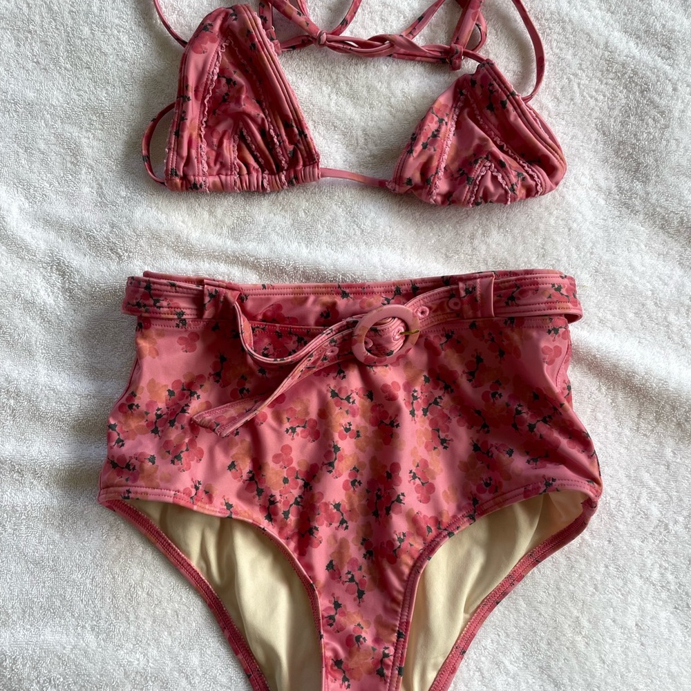 Peony Swim Pink Bikini Set Like New